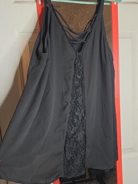 torrid Black Lace-Panel Slip Chemise